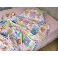 Дитяча постільна білизна Звірята рожевий (фланель)
