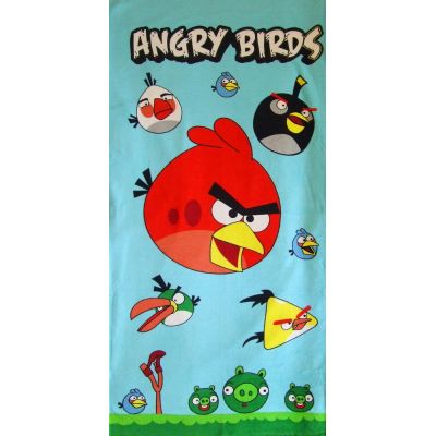 Пляжное полотенце Angry Birds (Синий). ТМ Golden Daisy