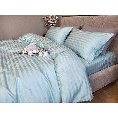 Комплект элитного постельного белья LAGOON 2/2см однотонный (Страйп сатин Premium)