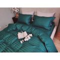 Комплект постільної білизни DEEP EMERALD 2/2см (Страйп сатин Преміум)