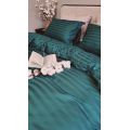 Комплект постільної білизни DEEP EMERALD 2/2см (Страйп сатин Преміум)
