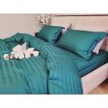 Комплект постільної білизни DEEP EMERALD 2/2см (Страйп сатин Преміум)
