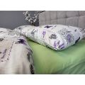 Комплект постільної білизни Листівка салатовий (турецька фланель без ворсу)