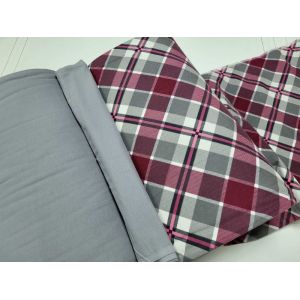 Постільна білизна комплект Крафт бордово-сірий гавань (фланель)