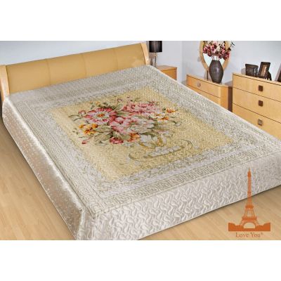 Покрывало на кровать 3D шелк Арфа. Love You, Украина